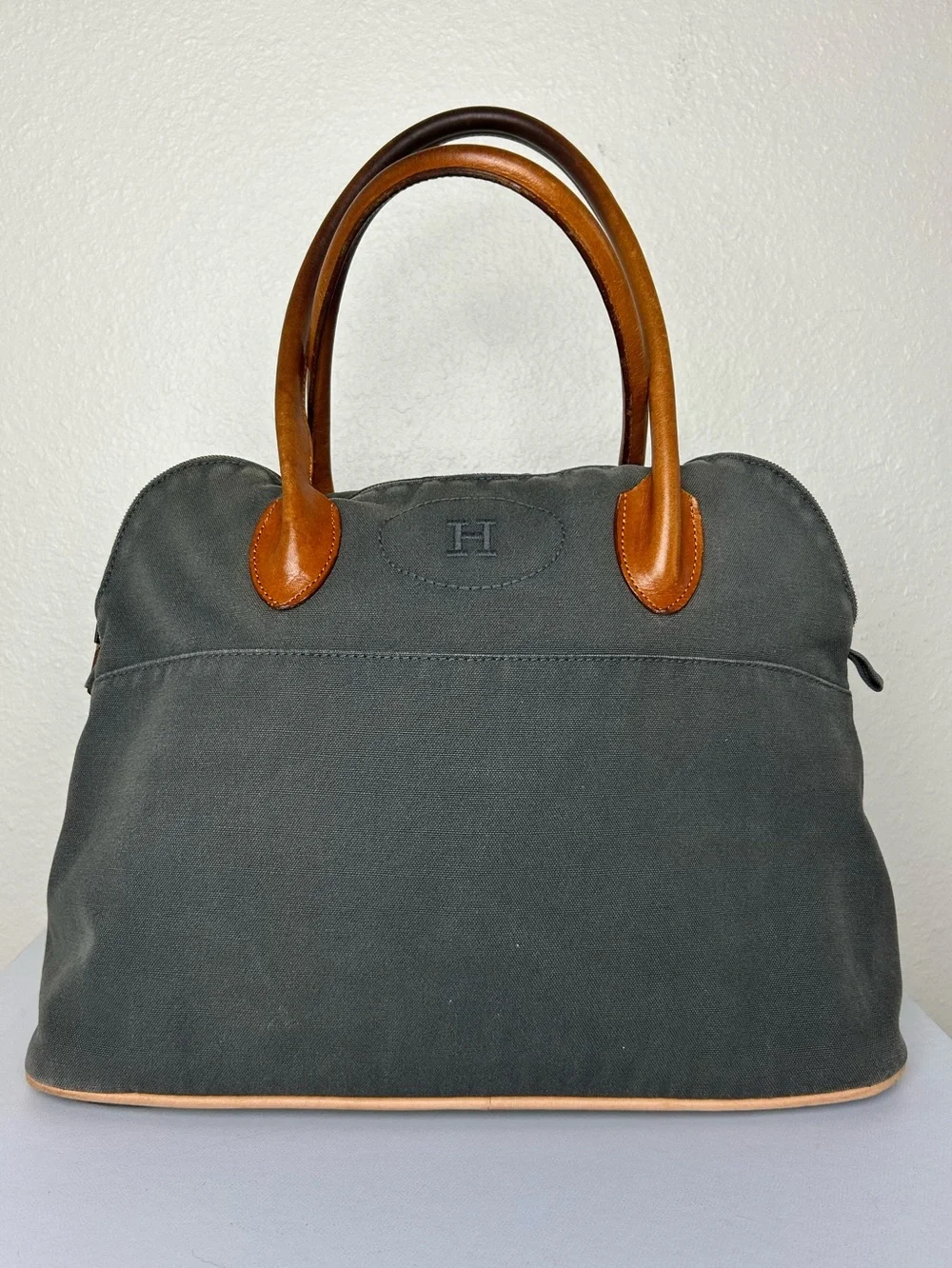 Hermès Bolide 31 Canvas Trousse — Customized Tote, Added Leather Handles